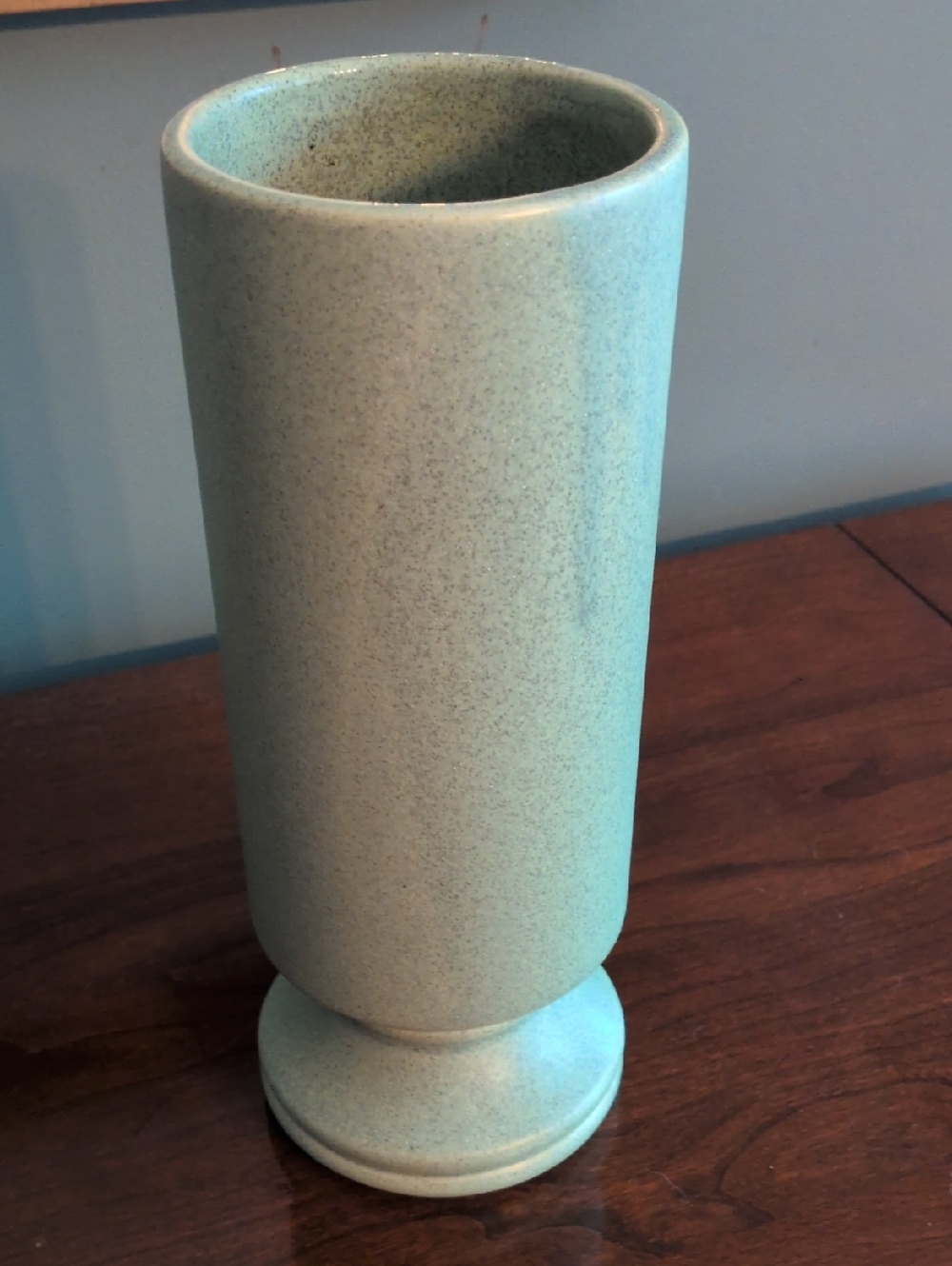 McCoy Floraline 412 Pottery  USA Speckled Ceramic Vase - Seafoam Green Vintage